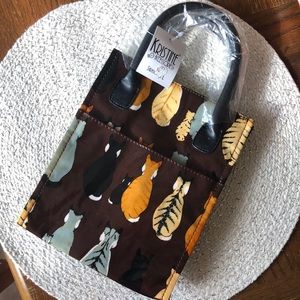 NWT Cat print water resistent lunch bag / purse